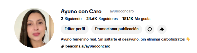 TikTok Ayuno con Caro